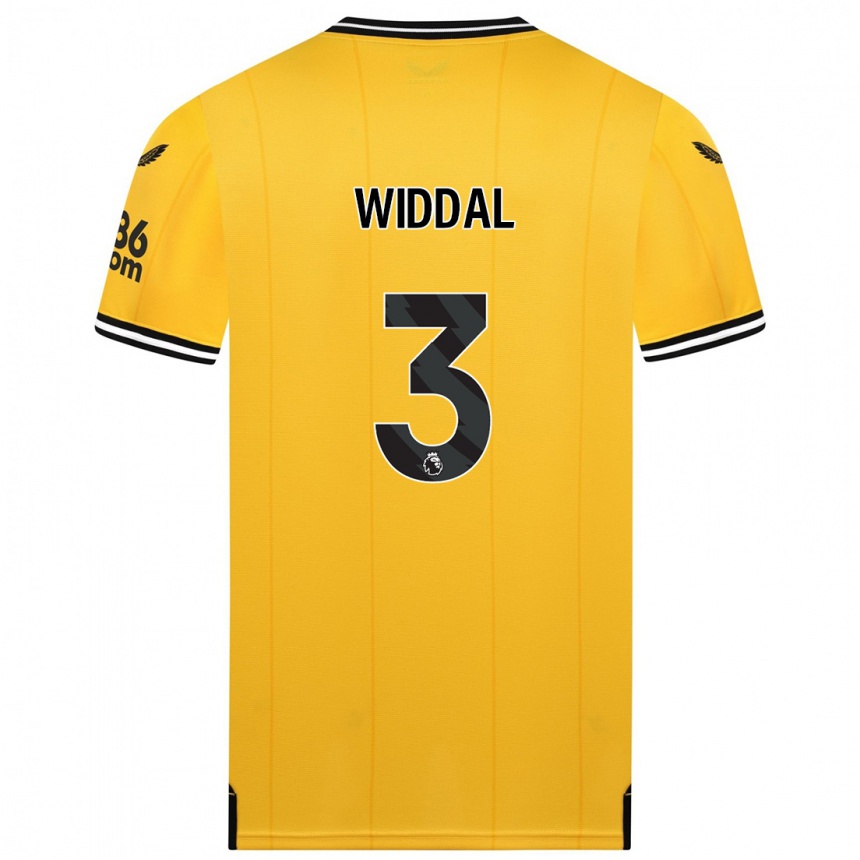 Kids Football Natalie Widdal #3 Yellow Home Jersey 2023/24 T-Shirt