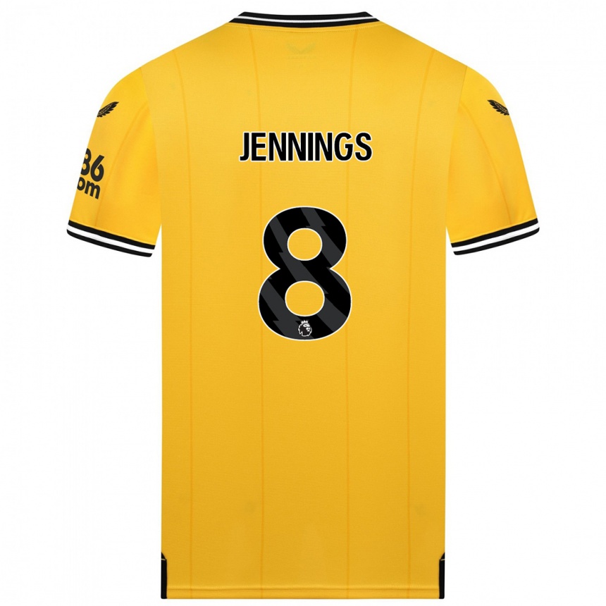 Kids Football Shannie Jennings #8 Yellow Home Jersey 2023/24 T-Shirt