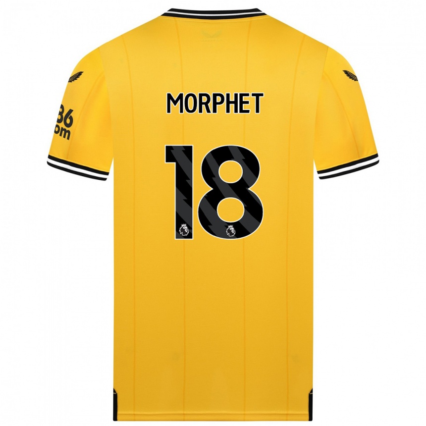 Kids Football Anna Morphet #18 Yellow Home Jersey 2023/24 T-Shirt