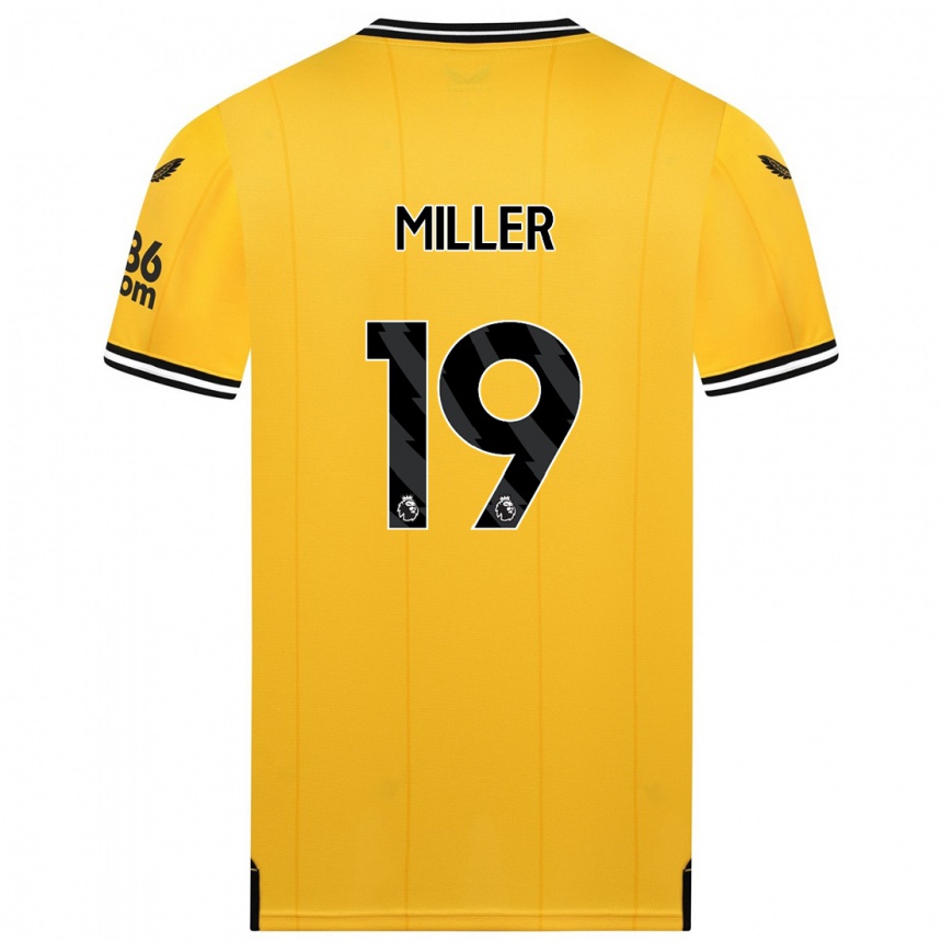 Kids Football Ali Miller #19 Yellow Home Jersey 2023/24 T-Shirt