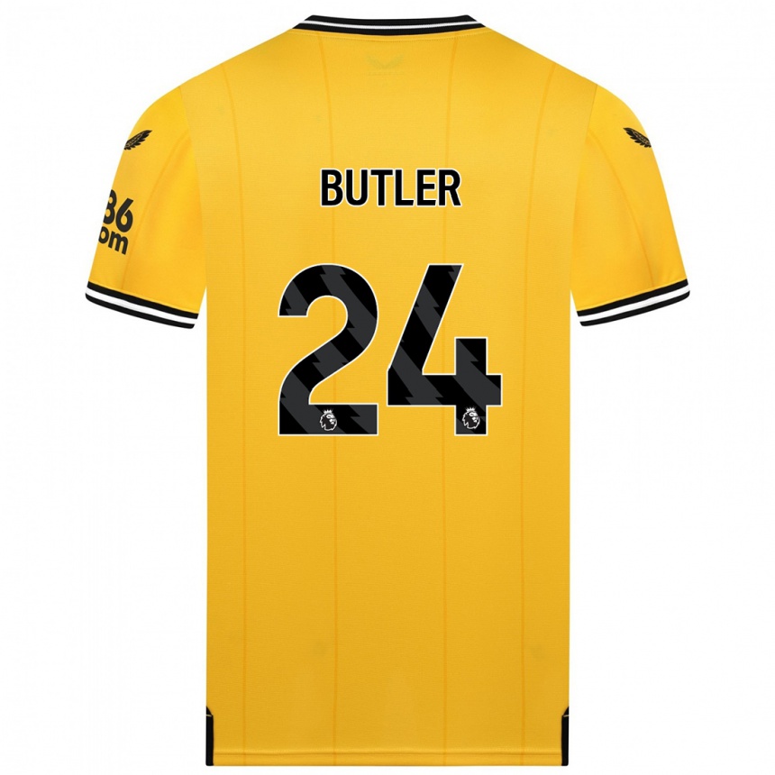 Kids Football Elli Butler #24 Yellow Home Jersey 2023/24 T-Shirt