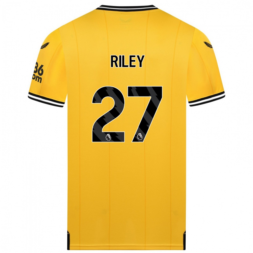 Kids Football Lauren Riley #27 Yellow Home Jersey 2023/24 T-Shirt