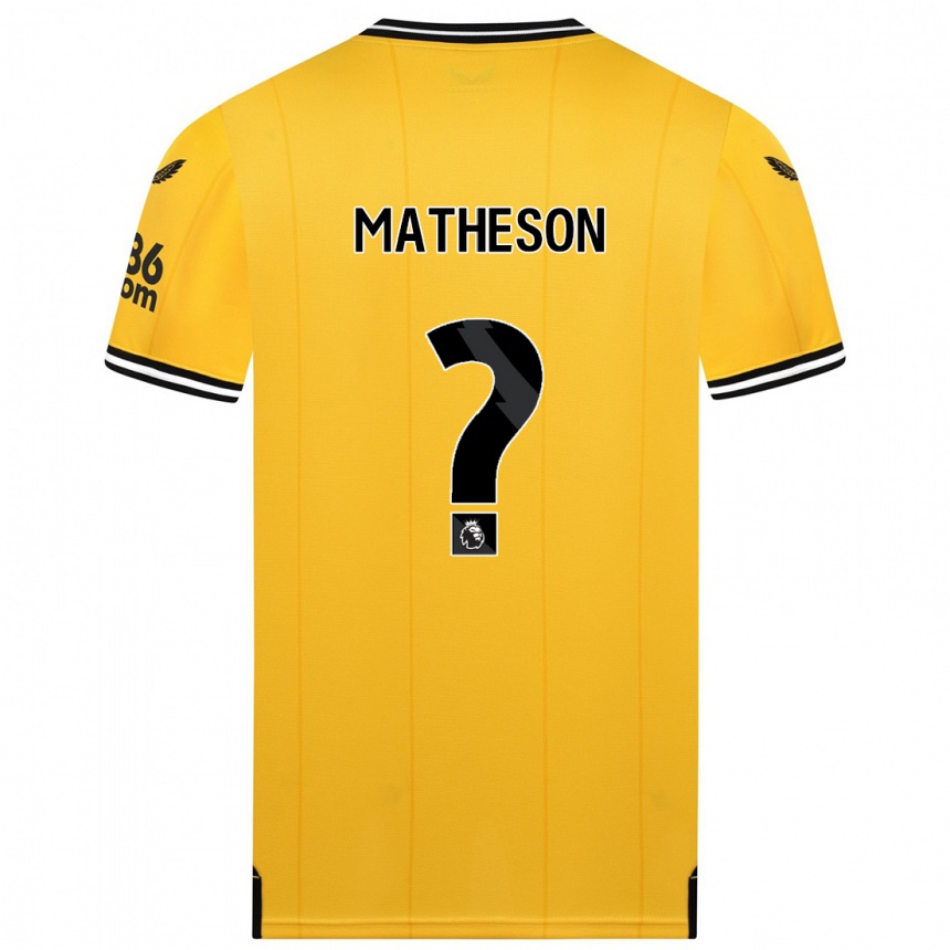 Kids Football Luke Matheson #0 Yellow Home Jersey 2023/24 T-Shirt