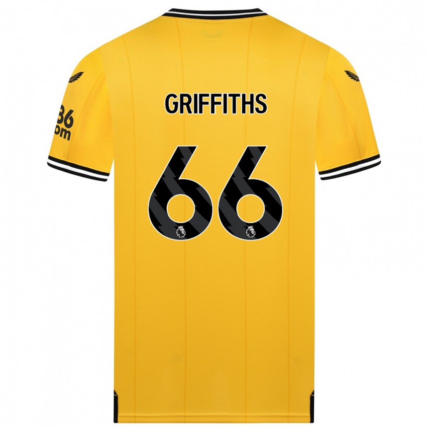 Kids Football Harvey Griffiths #66 Yellow Home Jersey 2023/24 T-Shirt