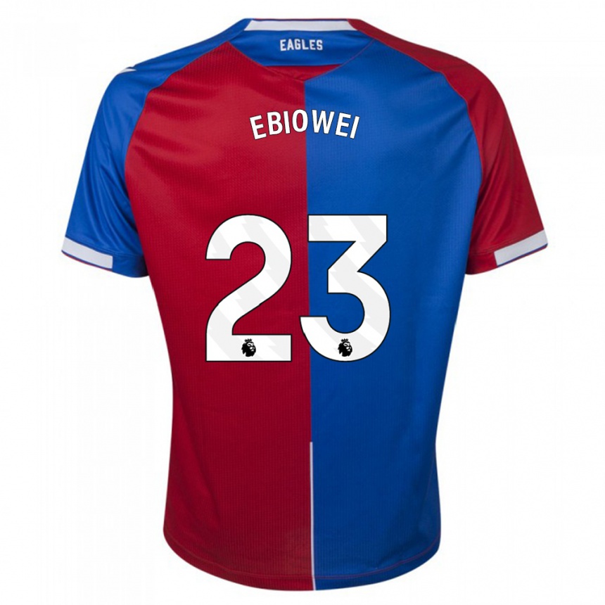 Kids Football Malcolm Ebiowei #23 Red Blue Home Jersey 2023/24 T-Shirt