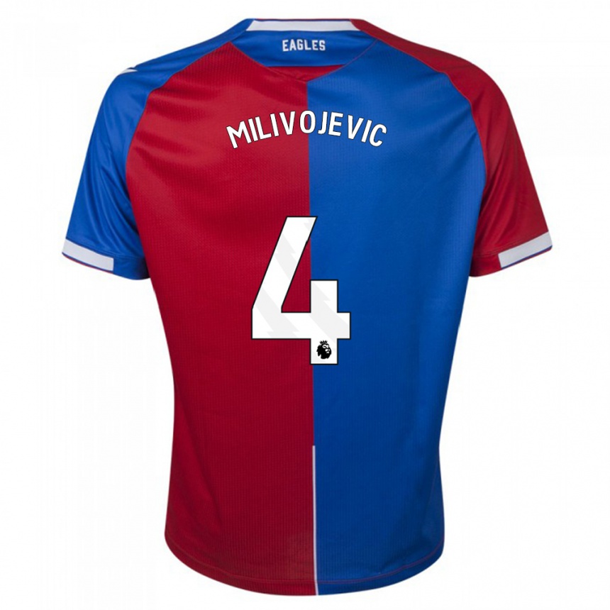 Kids Football Luka Milivojevic #4 Red Blue Home Jersey 2023/24 T-Shirt