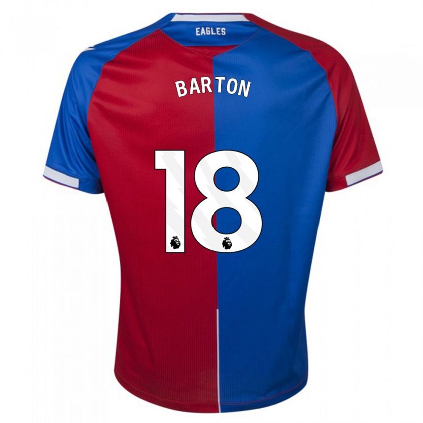 Kids Football Kirsty Barton #18 Red Blue Home Jersey 2023/24 T-Shirt