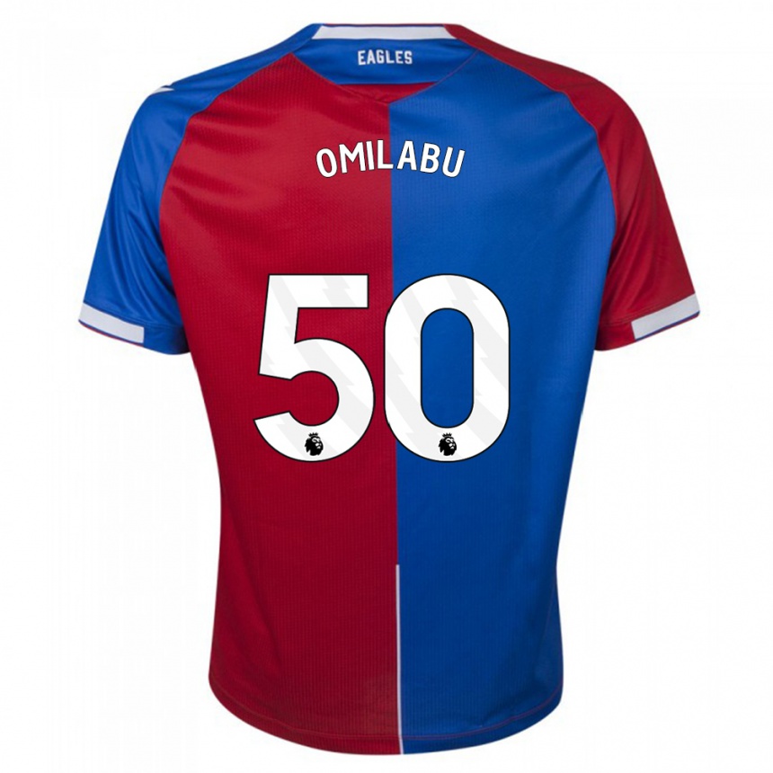 Kids Football David Omilabu #50 Red Blue Home Jersey 2023/24 T-Shirt