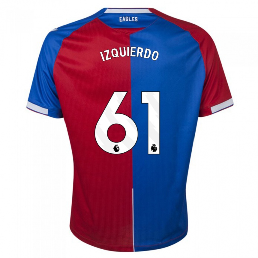 Kids Football Jackson Izquierdo #61 Red Blue Home Jersey 2023/24 T-Shirt