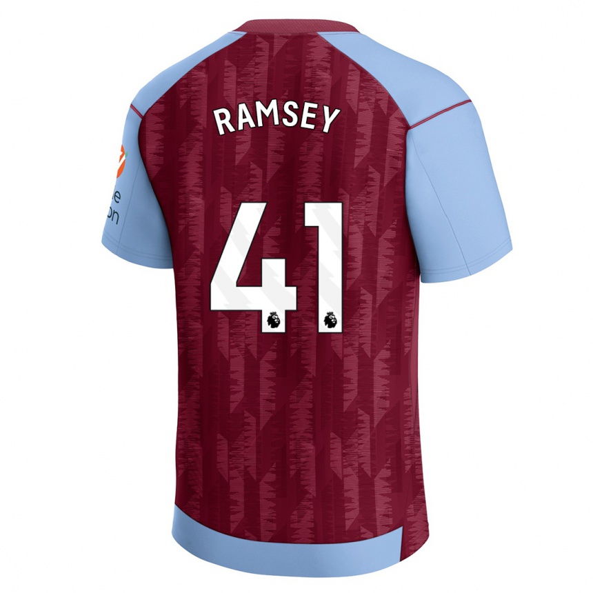 Kids Football Jacob Ramsey #41 Claret Blue Home Jersey 2023/24 T-Shirt