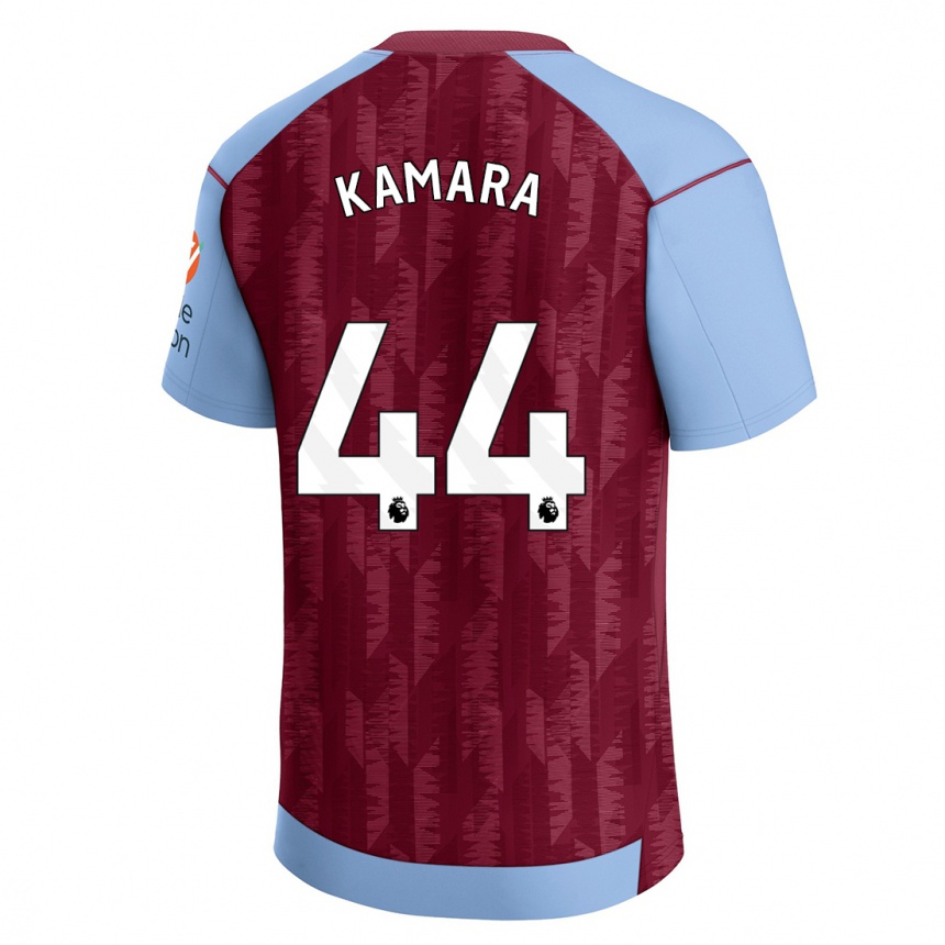 Kids Football Boubacar Kamara #44 Claret Blue Home Jersey 2023/24 T-Shirt