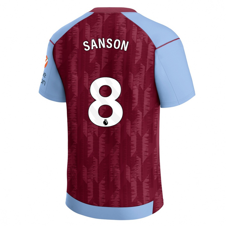 Kids Football Morgan Sanson #8 Claret Blue Home Jersey 2023/24 T-Shirt