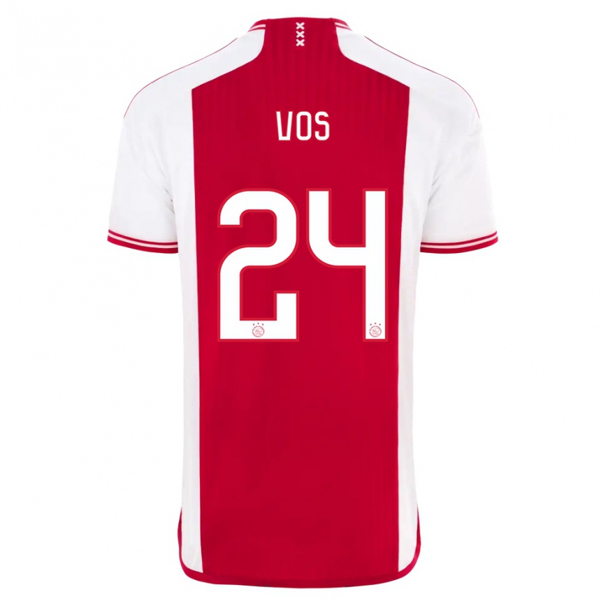 Kids  Silvano Vos #24 Red White Home Jersey 2023/24 T-Shirt