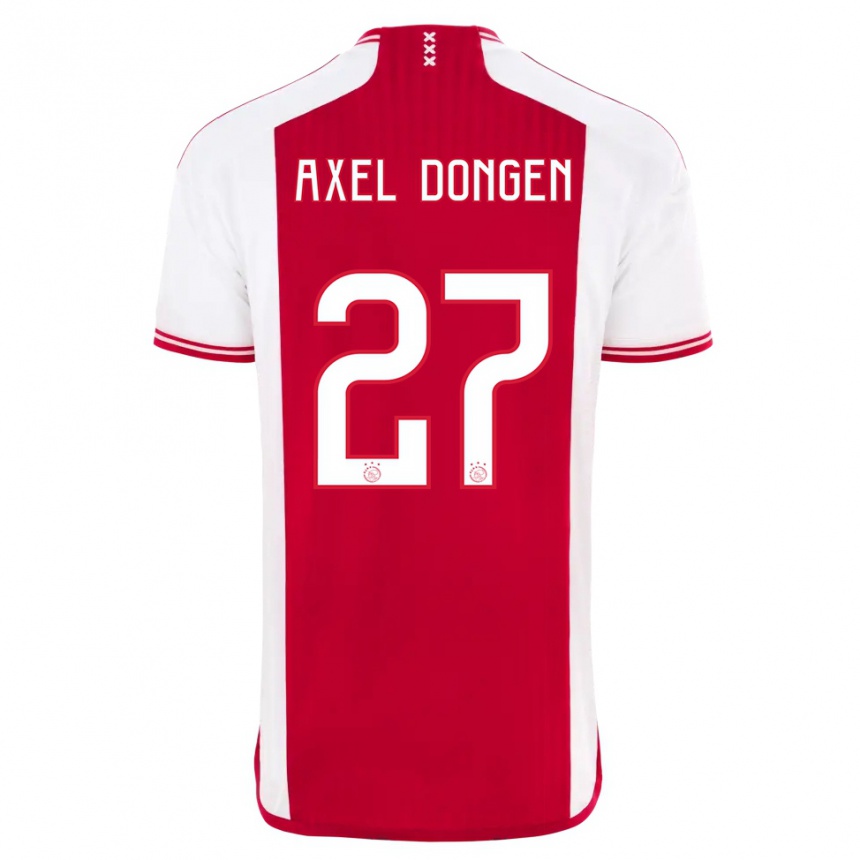 Kids  Amourricho Van Axel Dongen #27 Red White Home Jersey 2023/24 T-Shirt