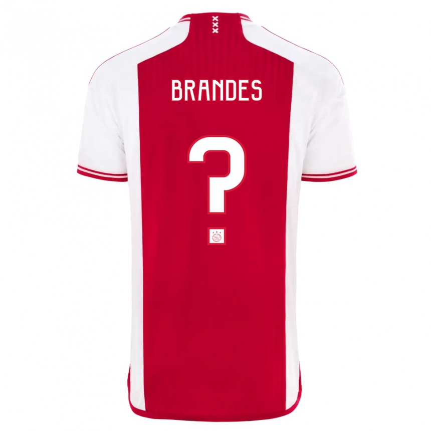 Kids  Julian Brandes #0 Red White Home Jersey 2023/24 T-Shirt