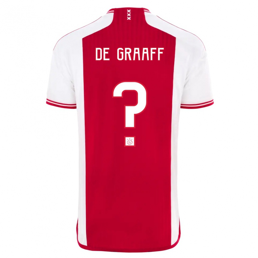 Kids  Tom De Graaff #0 Red White Home Jersey 2023/24 T-Shirt