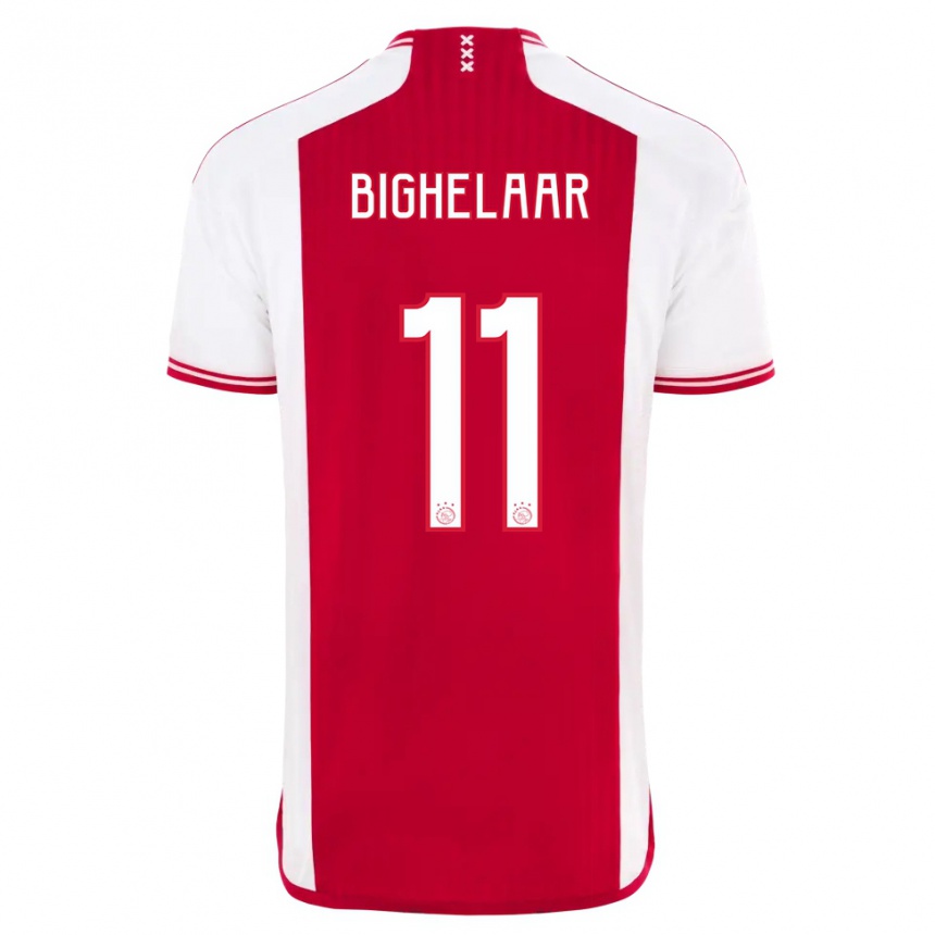 Kids  Marjolijn Van Den Bighelaar #11 Red White Home Jersey 2023/24 T-Shirt