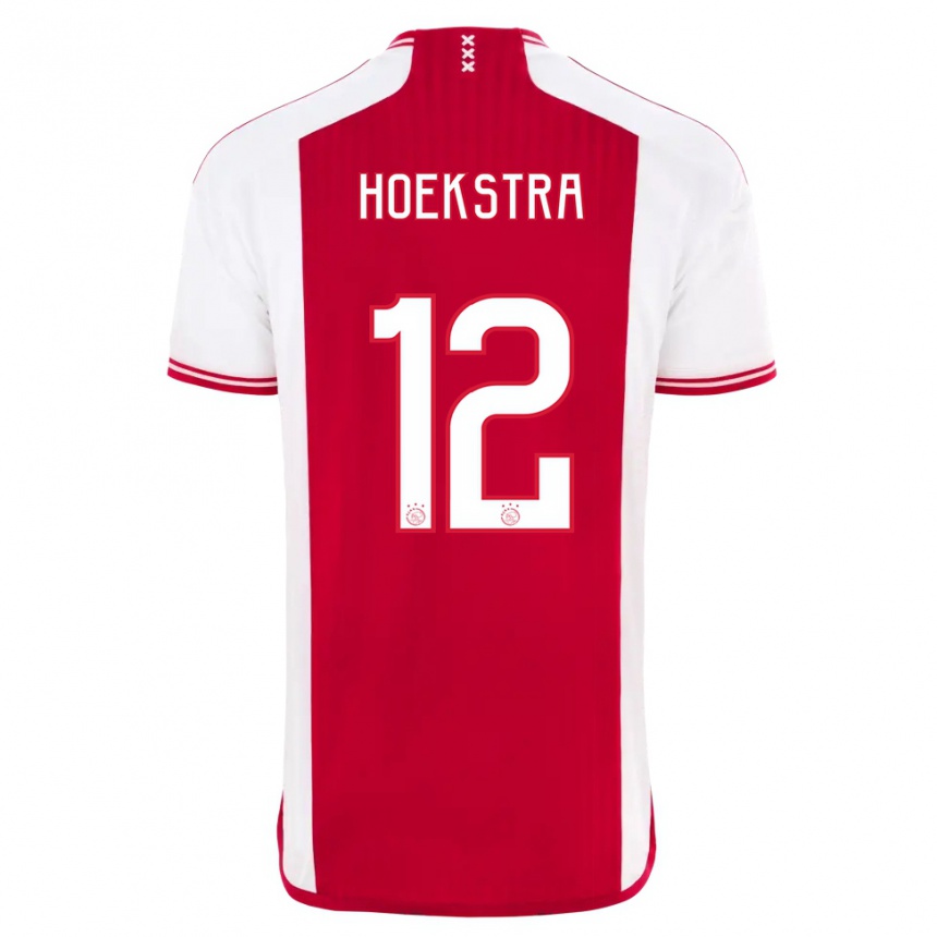 Kids  Isabelle Hoekstra #12 Red White Home Jersey 2023/24 T-Shirt