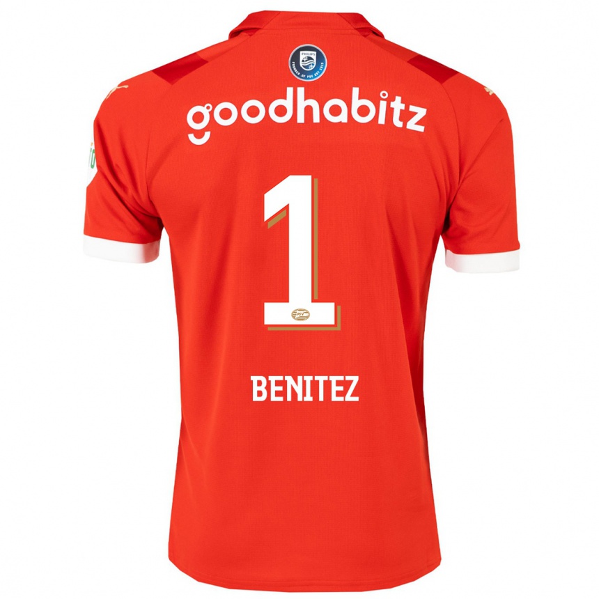 Kids Football Walter Benítez #1 Red Home Jersey 2023/24 T-Shirt