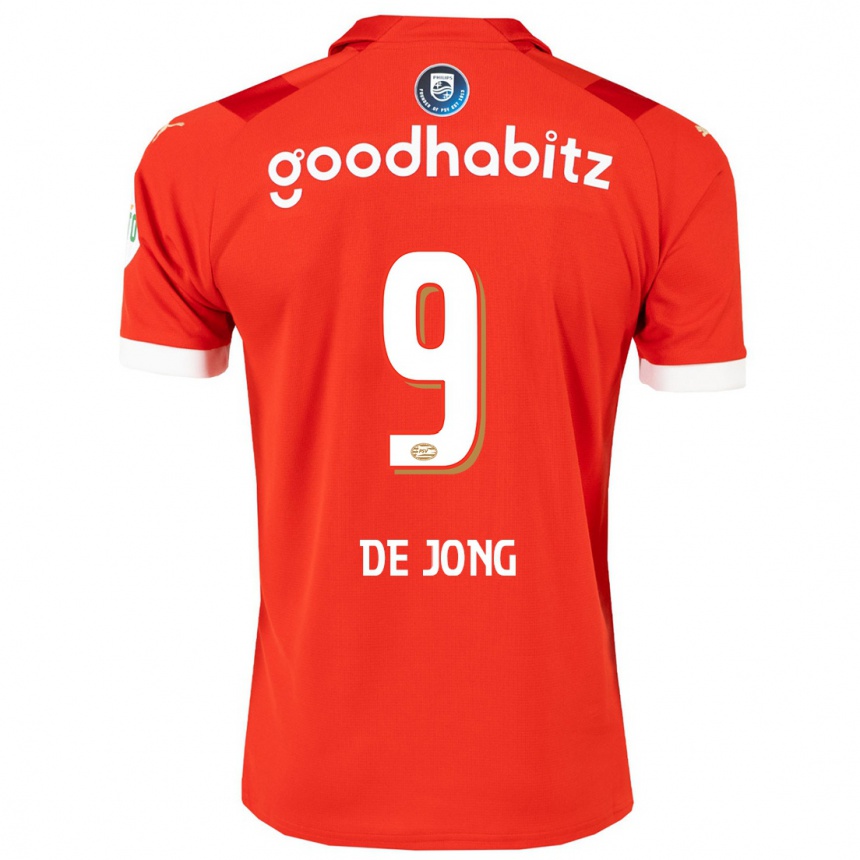 Kids Football Luuk De Jong #9 Red Home Jersey 2023/24 T-Shirt