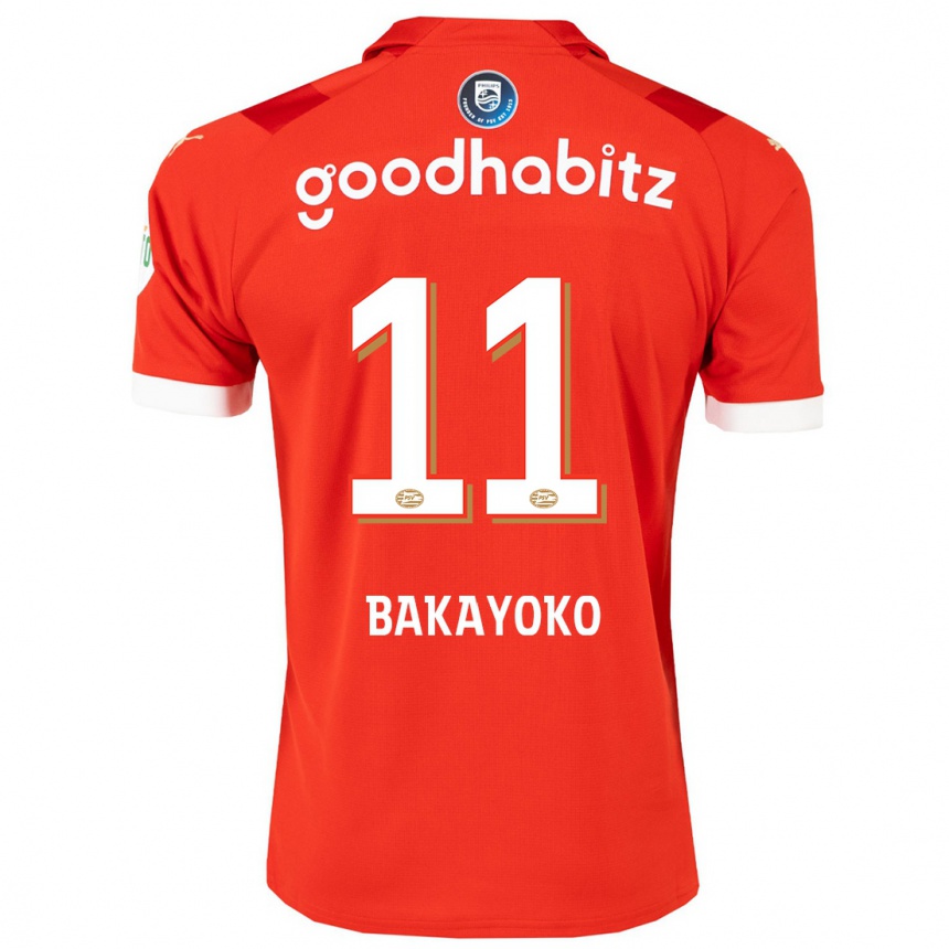 Kids Football Johan Bakayoko #11 Red Home Jersey 2023/24 T-Shirt