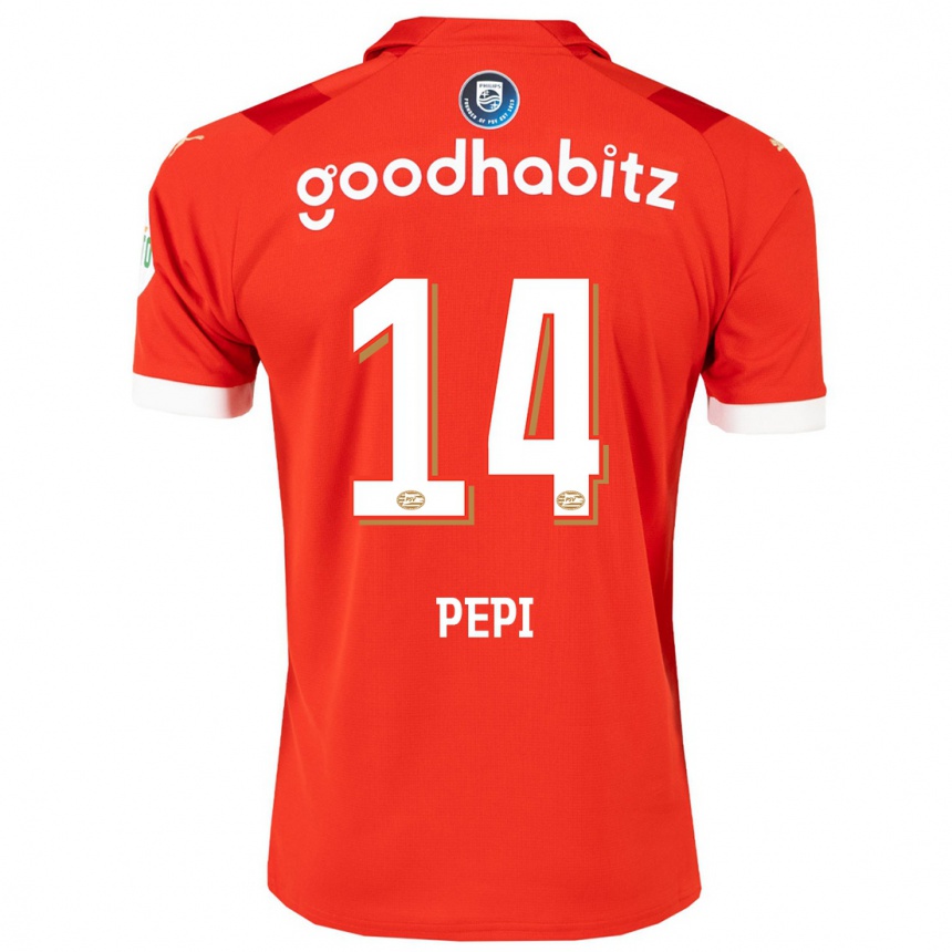 Kids Football Ricardo Pepi #14 Red Home Jersey 2023/24 T-Shirt