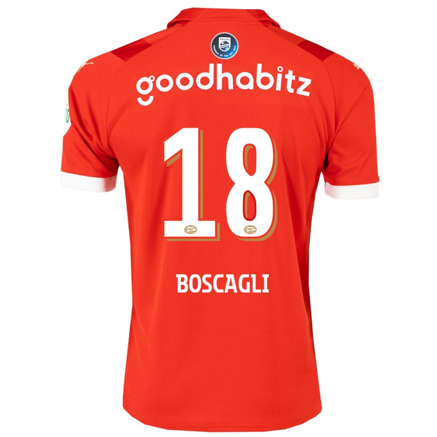 Kids Football Olivier Boscagli #18 Red Home Jersey 2023/24 T-Shirt