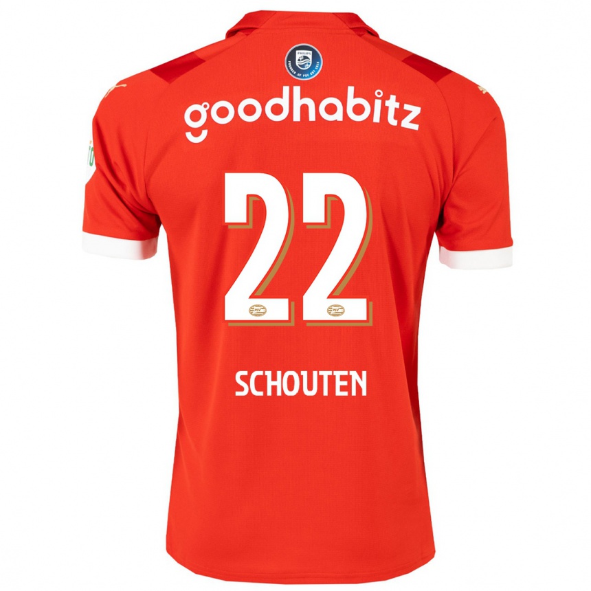 Kids Football Jerdy Schouten #22 Red Home Jersey 2023/24 T-Shirt