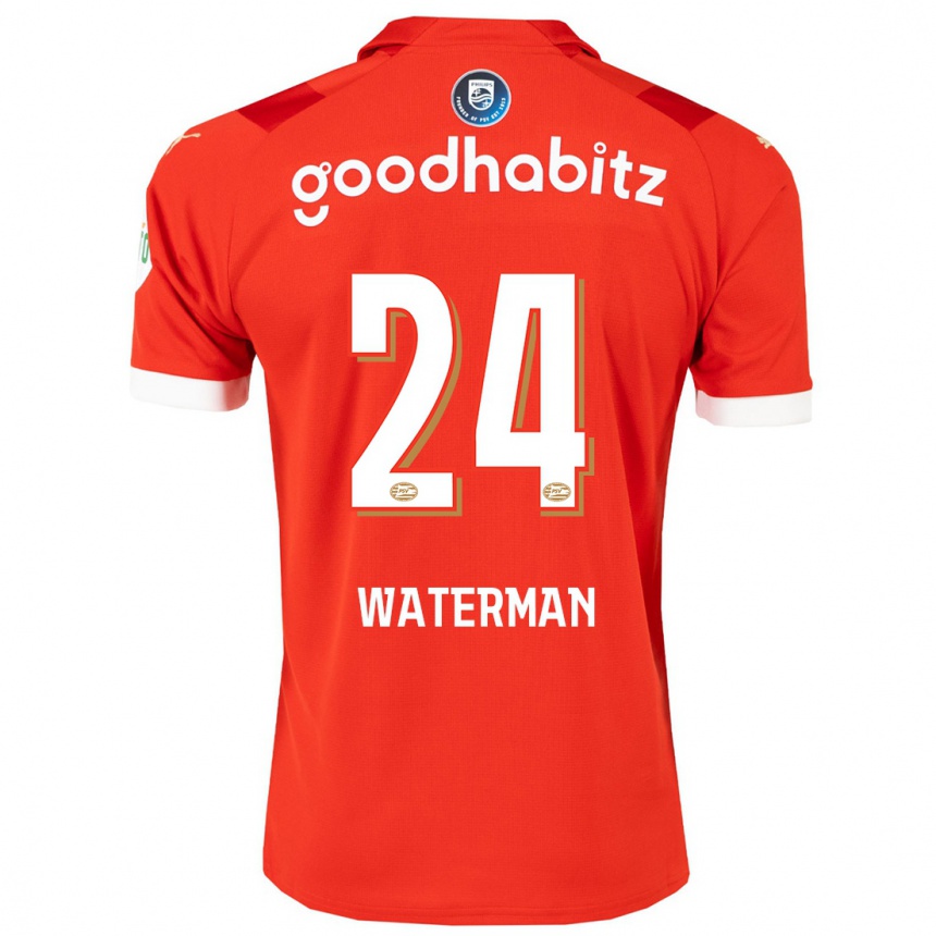 Kids Football Boy Waterman #24 Red Home Jersey 2023/24 T-Shirt