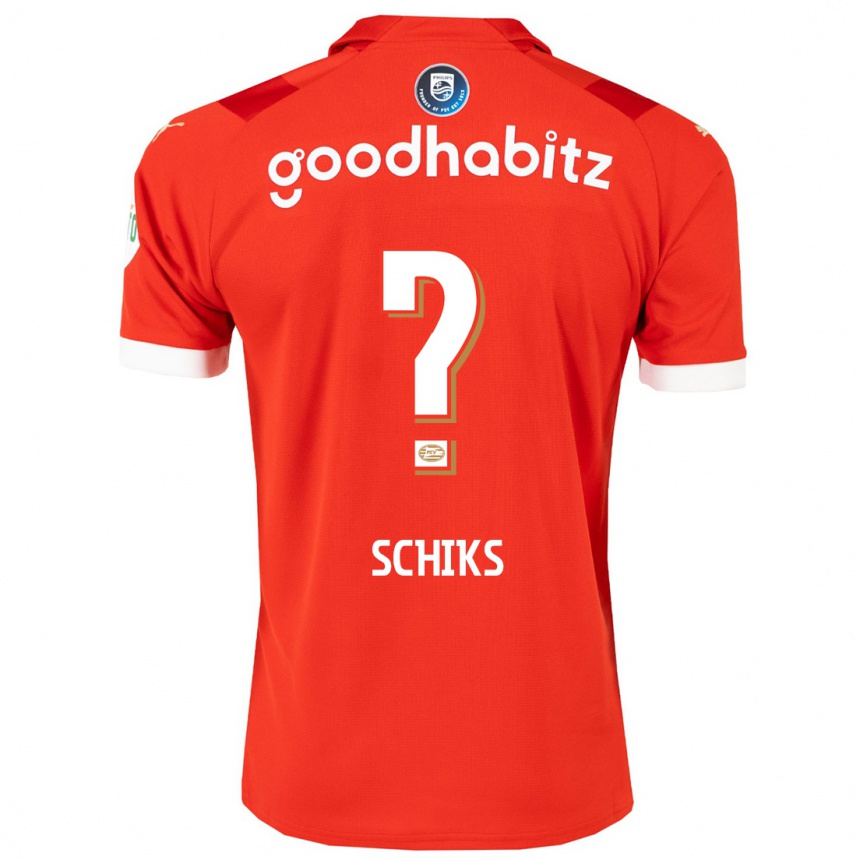 Kids Football Niek Schiks #0 Red Home Jersey 2023/24 T-Shirt