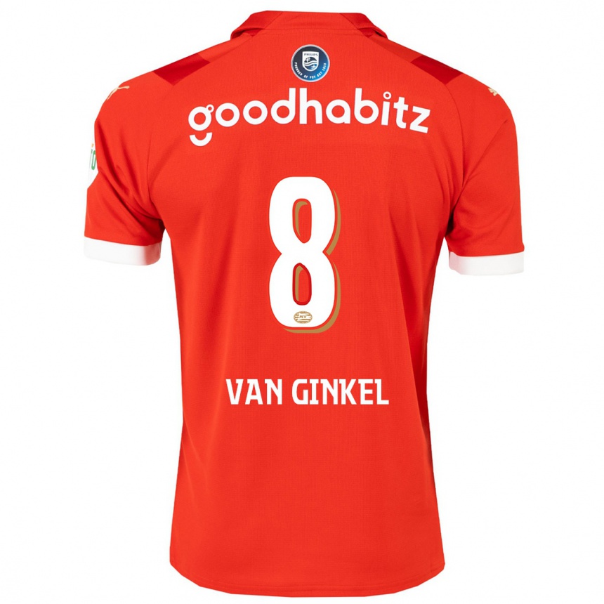 Kids Football Marco Van Ginkel #8 Red Home Jersey 2023/24 T-Shirt