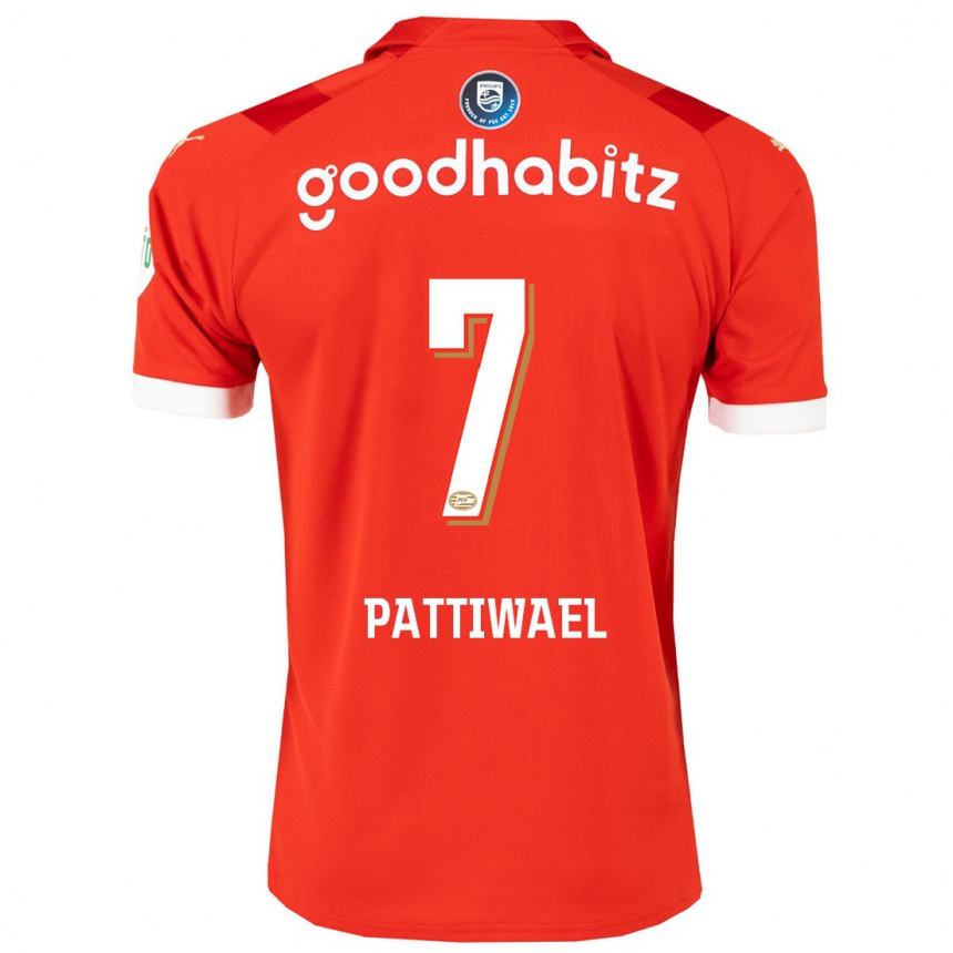 Kids Football Naomi Pattiwael #7 Red Home Jersey 2023/24 T-Shirt