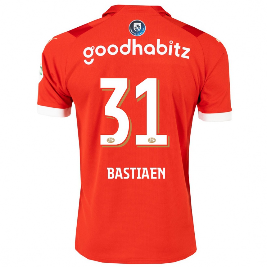 Kids Football Femke Bastiaen #31 Red Home Jersey 2023/24 T-Shirt