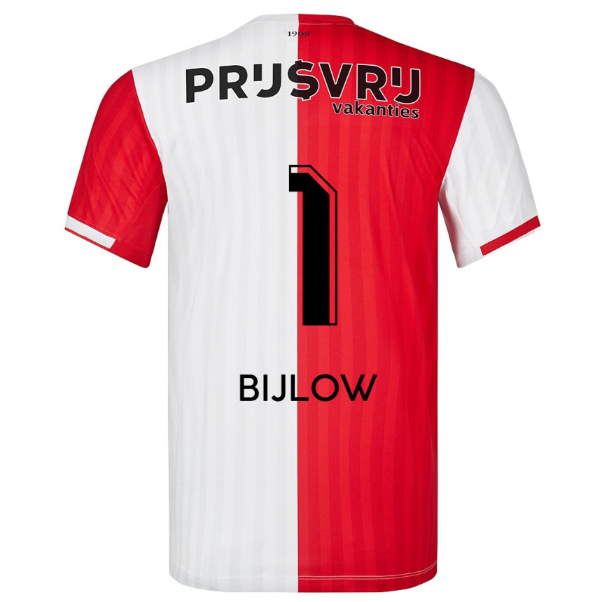 Kids Football Justin Bijlow #1 Red White Home Jersey 2023/24 T-Shirt