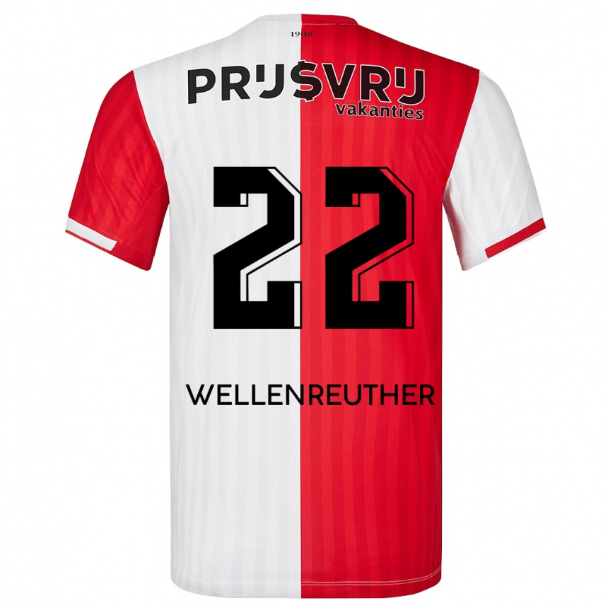 Kids Football Timon Wellenreuther #22 Red White Home Jersey 2023/24 T-Shirt