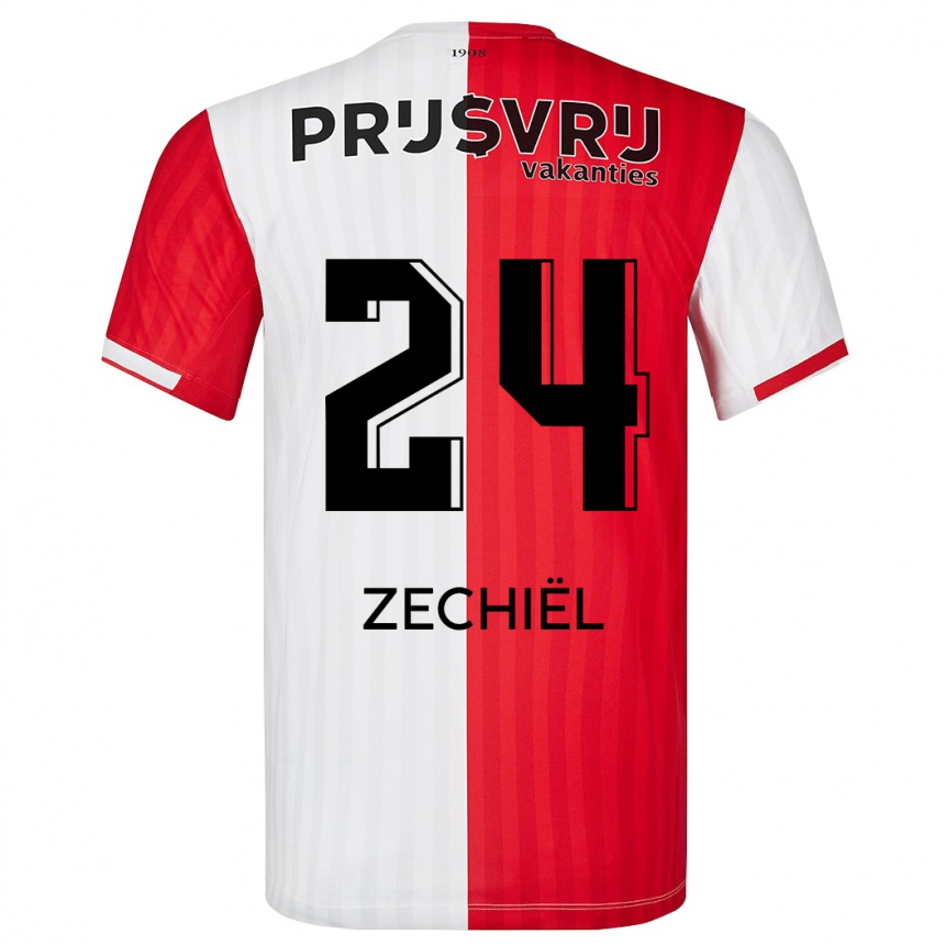 Kids Football Gjivai Zechiël #24 Red White Home Jersey 2023/24 T-Shirt