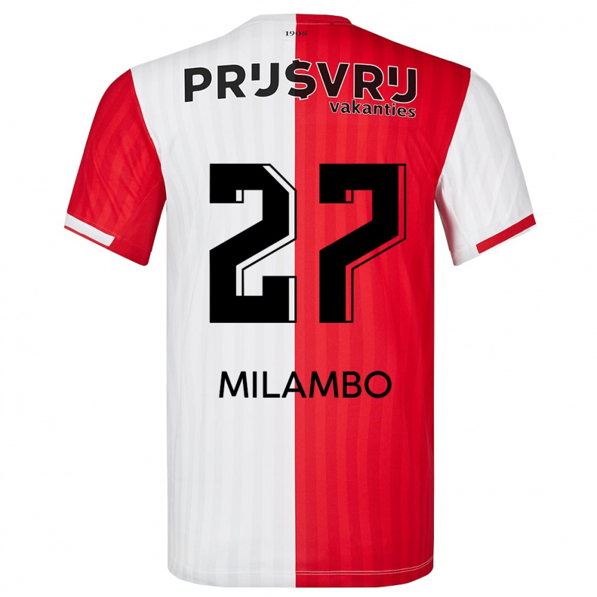 Kids Football Antoni Milambo #27 Red White Home Jersey 2023/24 T-Shirt