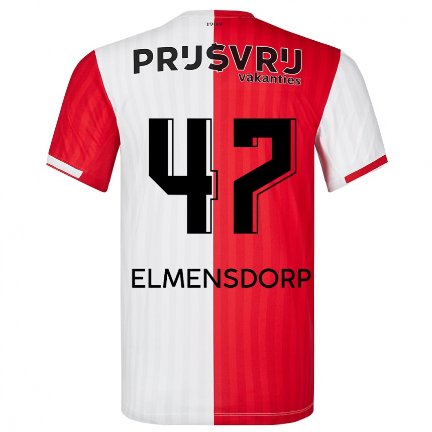 Kids Football Paris Elmensdorp #47 Red White Home Jersey 2023/24 T-Shirt