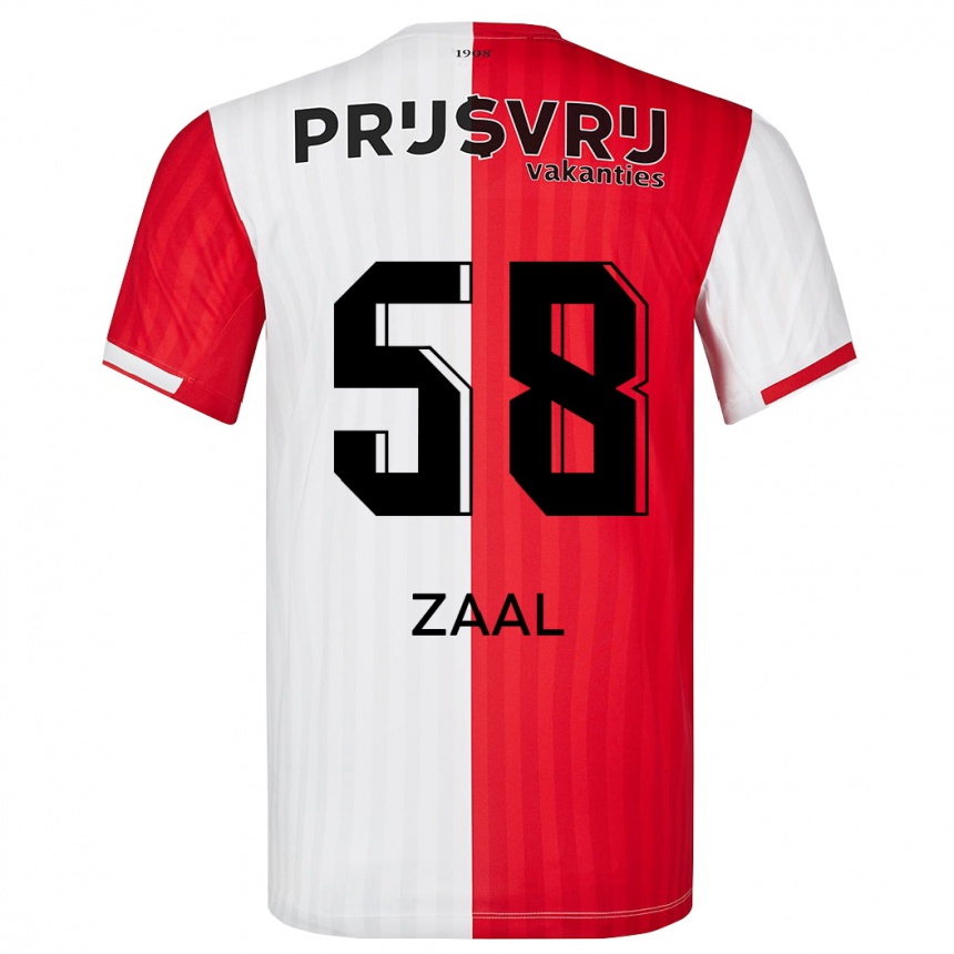 Kids Football Timo Zaal #58 Red White Home Jersey 2023/24 T-Shirt