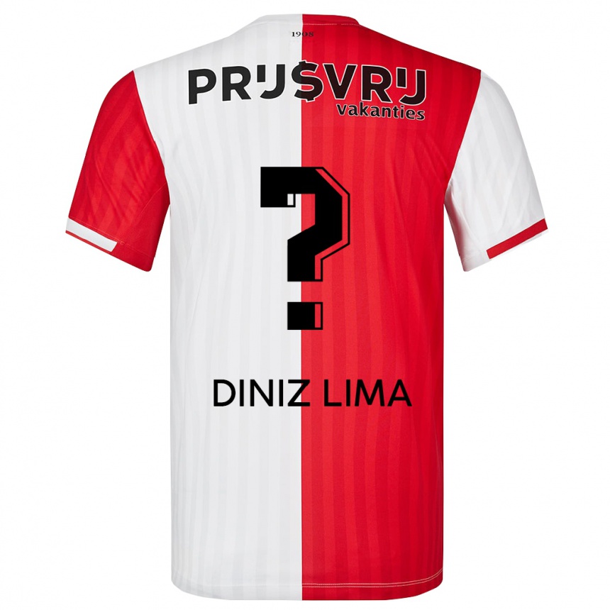 Kids Football Lucas Diniz Lima #0 Red White Home Jersey 2023/24 T-Shirt