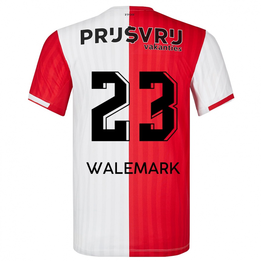 Kids Football Patrik Walemark #23 Red White Home Jersey 2023/24 T-Shirt