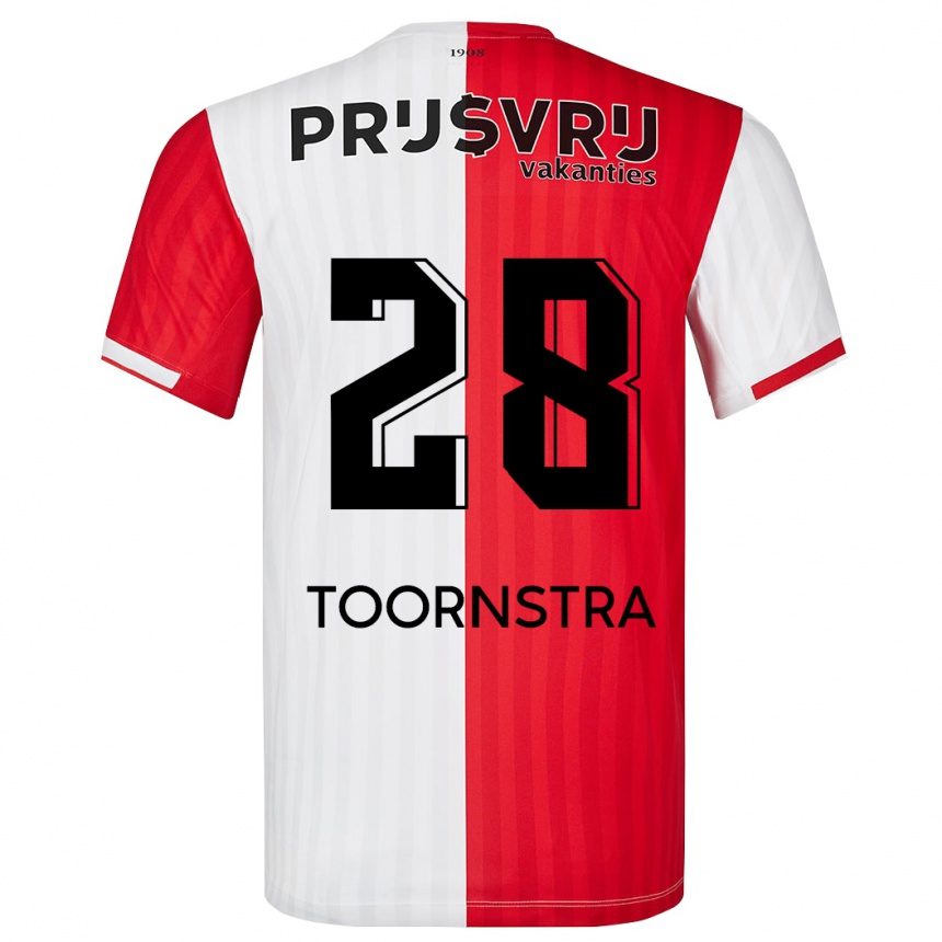 Kids Football Jens Toornstra #28 Red White Home Jersey 2023/24 T-Shirt