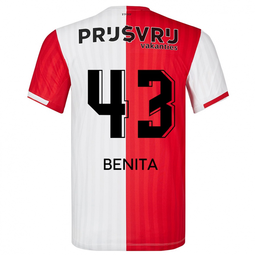 Kids Football Mimeirhel Benita #43 Red White Home Jersey 2023/24 T-Shirt