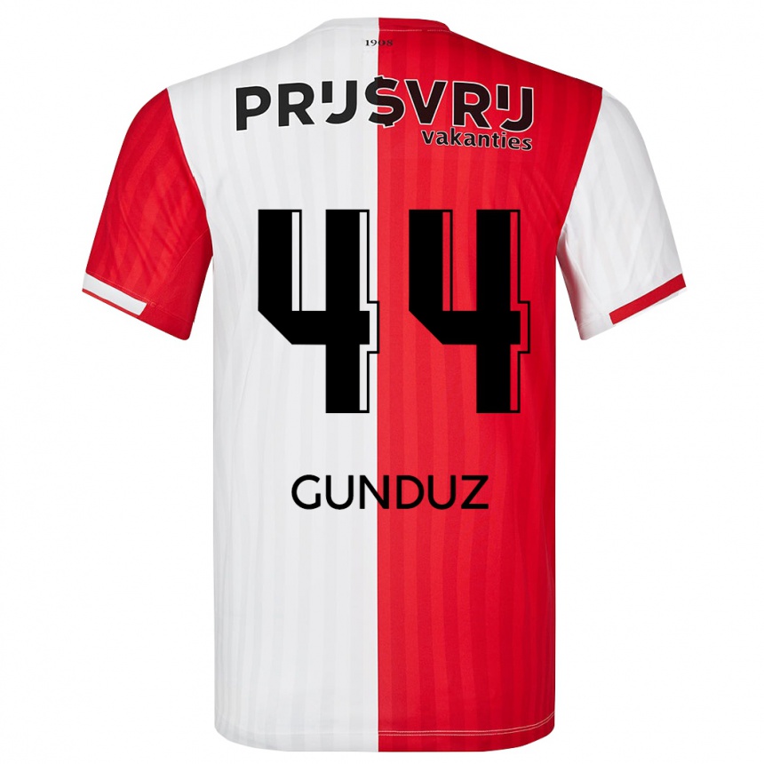 Kids Football Omer Gunduz #44 Red White Home Jersey 2023/24 T-Shirt