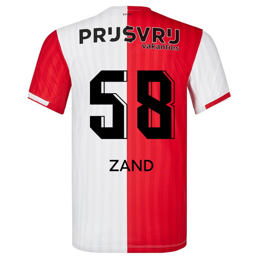 Kids Football Shiloht Zand #58 Red White Home Jersey 2023/24 T-Shirt