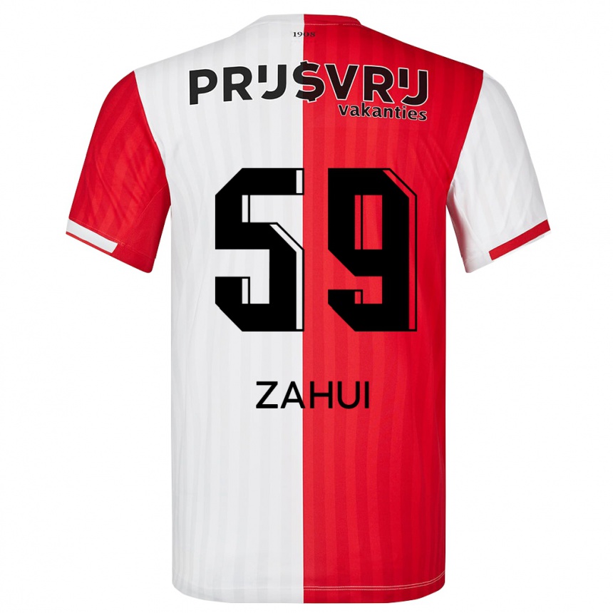 Kids Football Nesta Zahui #59 Red White Home Jersey 2023/24 T-Shirt