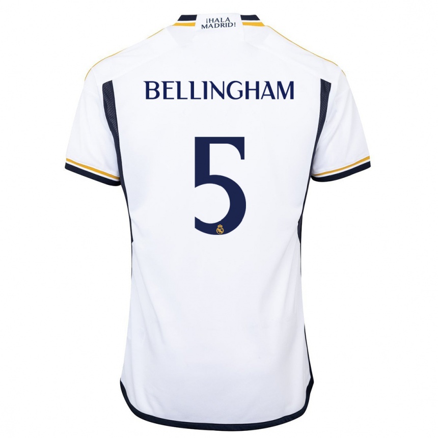 Kids  Jude Bellingham #5 White Home Jersey 2023/24 T-Shirt