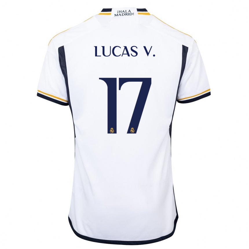 Kids  Lucas Vazquez #17 White Home Jersey 2023/24 T-Shirt