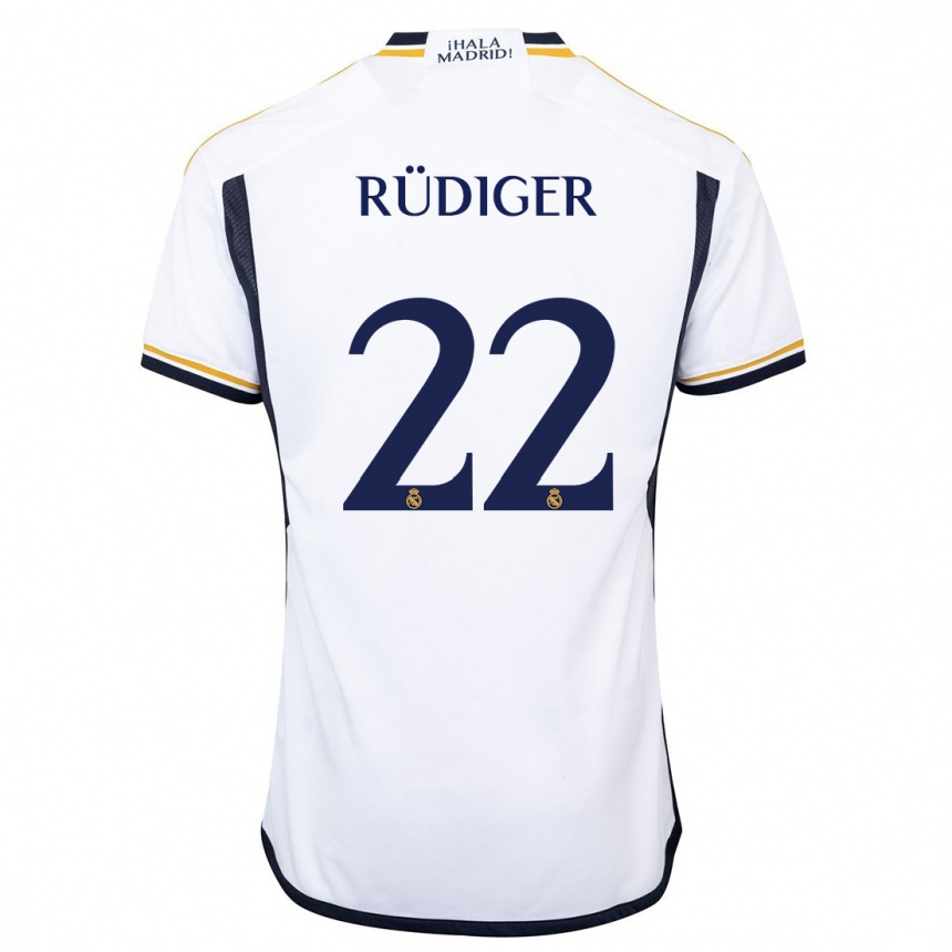 Kids  Antonio Rudiger #22 White Home Jersey 2023/24 T-Shirt