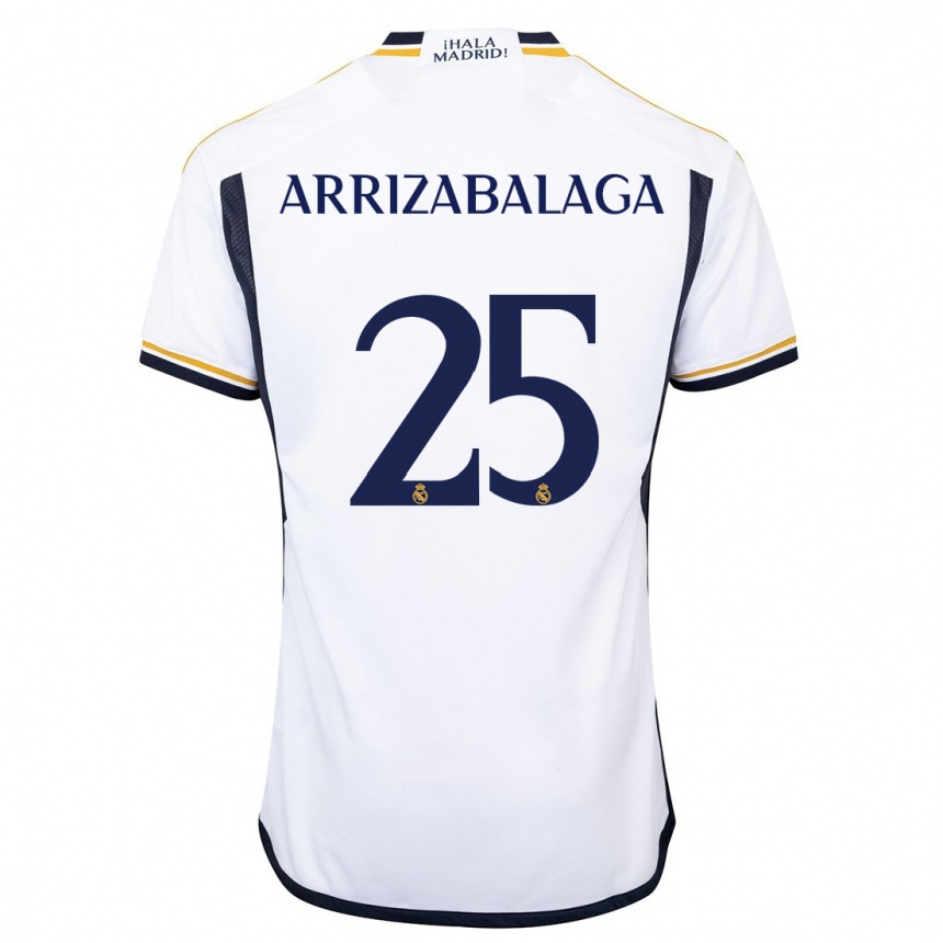 Kids  Kepa Arrizabalaga #25 White Home Jersey 2023/24 T-Shirt